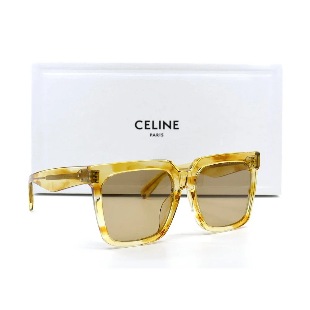 NEW CELINE PARIS CL4055FN 55E STRIPED HONEY HAVANA BROWN AUTHENTIC SUNGL… - Picture 7 of 14